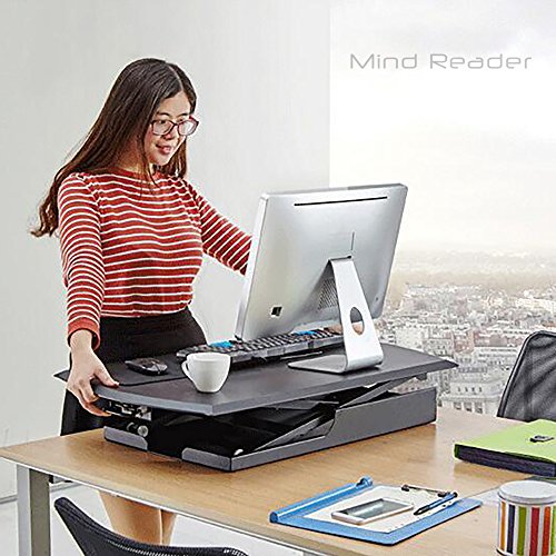 Mind Reader Multipurpose Home Office Computer Desk, Sit and Stand Desk, Workstation Desk, Gaming Desk