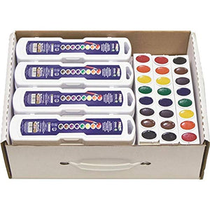PRANG Oval-8 Pan Watercolor Paint Set Master Pack with Brush, Includes 12 Refill Trays, 24 Count (08020)