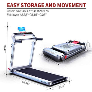 Folding Treadmill 300 lb Capacity Electric Treadmill for Home with Installation-Free, LCD Display, Device Holder, 36 Pre-Set Programs for Indoor Exercise