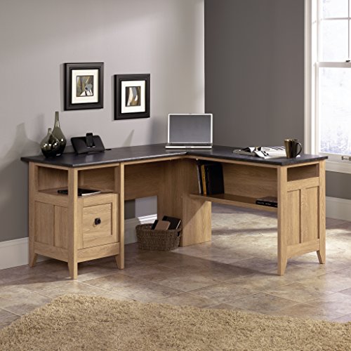 Sauder August Hill L-Shaped Desk, Dover Oak finish