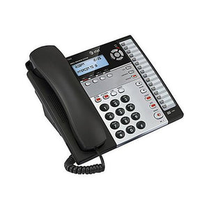 AT&T 1040 4-Line Corded Phone System with Speakerphone, 1 Handset, Answering Machine - Black/Silver (Renewed)