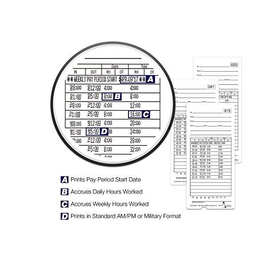 Acroprint ATR480 Automatic Totalizing Time Clock Bundle, 200 Cards, 2 Ribbons, 2 Racks, 4 Keys
