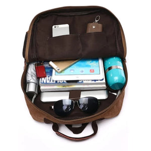 GYZX Men's Laptop Backpack Backpack Canvas School Bag Travel Backpack Teen Men's Bag (Color : A, Size : One Size)