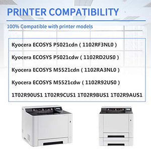 6 Pack TK-5222 (3BK+1C+1M+1Y) 1T02R90US1 1T02R9CUS1 1T02R9BUS1 1T02R9AUS1 Compatible Toner Cartridge Replacement for Kyocera ECOSYS P5021cdw M5521cdw P5021cdn M5521cdn Toner Printer
