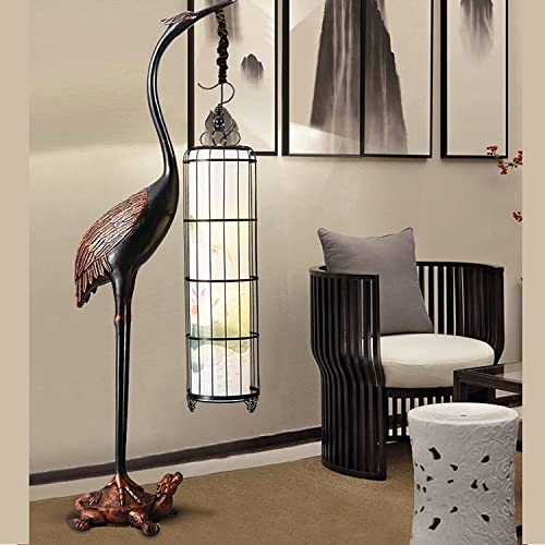 VejiA Chinese Style Crane Floor Lamp Zen Ornaments