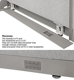 GOF Office Partition Room Divider Panel - 4 Station, Large Fabric Workstation