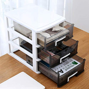 QSJY File Cabinets A4 Plastic File Drawer Expanding Organizer White Stand - 9.84×12.38×16.83inch