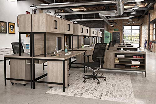 Ameriwood Home Parkside File Cabinet Credenza in Light Brown Oak