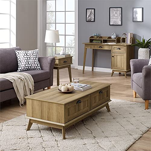 Eden Home Wood Writing/Computer Desk with Hutch in Golden Oak
