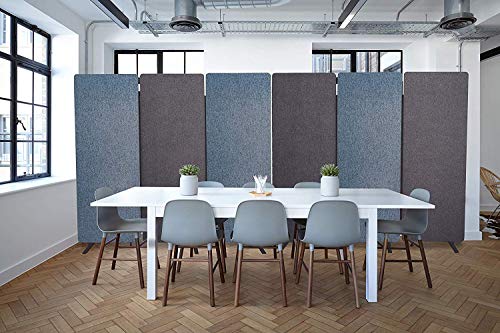 Stand Steady ZipPanels Office Partition | Room Dividers | Three Zip Together Panels Provide Privacy and Reduce Ambient Noise in Workspace, Classroom and Healthcare Facilities (Light Gray / 3 Panels)