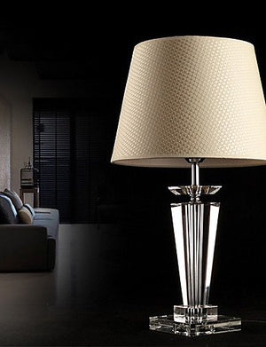 SSBY Modern Concise K9 Crystal Table Lamp Flax Shade , 110-120v