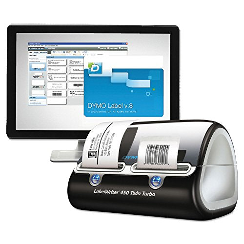 DYMO 1752266 LabelWriter Twin Turbo Printer, 71 Labels/Min, 5 1/2w x 8 2/5d x 7 2/5h