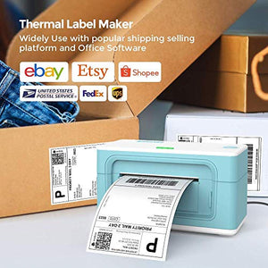 MUNBYN Label Printer, Thermal Printer for Barcodes-Labels Labeling with MUNBYN External Rolls Label Holder, 2 in 1 Fan-Fold Stack Paper Holder for Desktop Thermal Label Printer