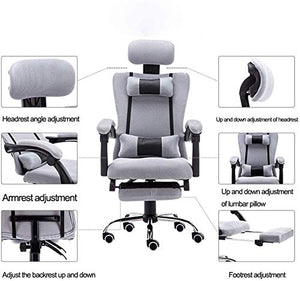 HMBB Computer Chair,Office Chair,Gaming Chair,Ergonomic Mesh Chair,Swivel Chair,Boss Chair Linkage Armrest (Color : Gray)