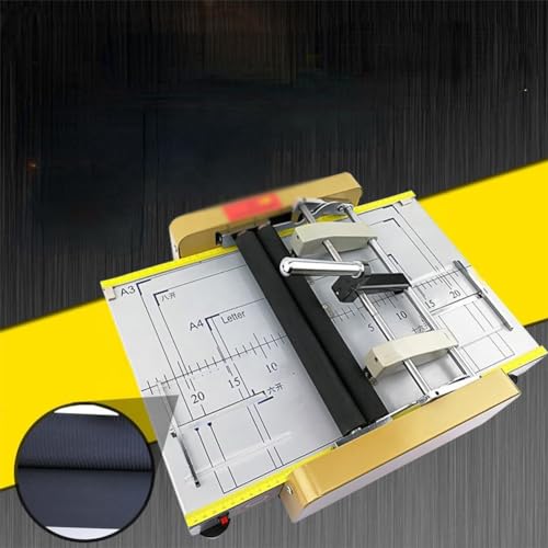 Folding Binding Machine, Automatic Booklet Maker with Adjustable Spacing and Removable Positioning Baffle