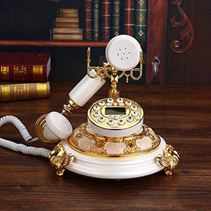 TEmkin Retro Brown White Leather Rope Phone - Hands-Free, Backlit European Antique Style