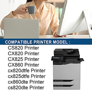 4 Pack Compatible 72K00KG 72K00CG 72K00MG 72K00YG Toner Cartridge Replacement for Lexmark CS820 CX820 cx860dte cs820dte CX825 CX860 cx820dtfe cx825dtfe Printer(1BK+1C+1M+1Y).