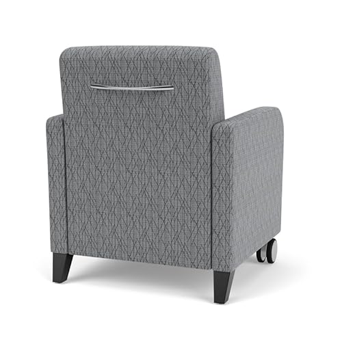 Lesro Siena Polyurethane/Wood Lounge Reception Guest Chair in Gray/Black