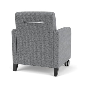 Lesro Siena Fabric Lounge Reception Guest Chair w/Caster in Gray/Black