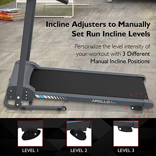 SereneLife Smart Electric Folding Treadmill – Easy Assembly Fitness Motorized Running Jogging Exercise Machine with Manual Incline Adjustment, 12 Preset Programs | SLFTRD20 Model