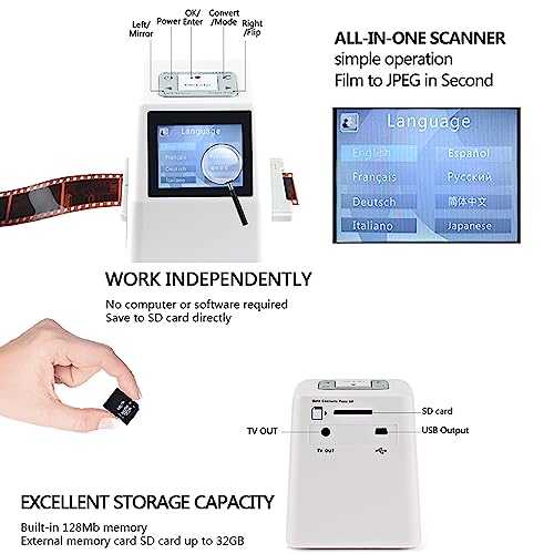 CENAP Film Scanner with 2.4" LCD Screen and 128 Mb Memory - Converts Film Negatives to 20MP JPEG Images