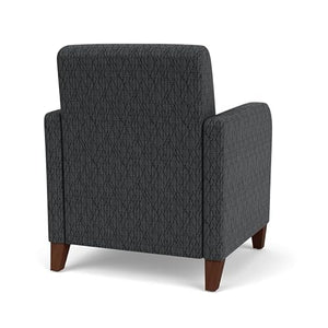 Lesro Siena Lounge Reception Guest Chair in Walnut/Black