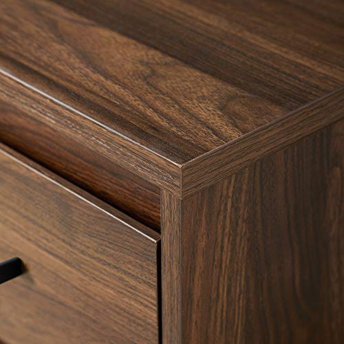 Walker Edison 3 Drawer Modern Wood and Metal Computer Writing Desk Home Office Workstation Small 52 Inch, Dark Walnut