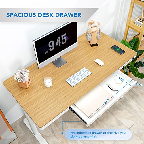 FLEXISPOT Electric Standing Desk with Wireless Charging & Drawer