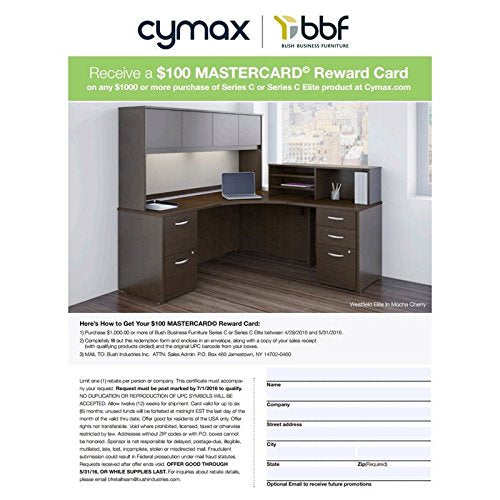Bush Business Series C 3-Piece L-Shape Computer Desk in Hansen Cherry