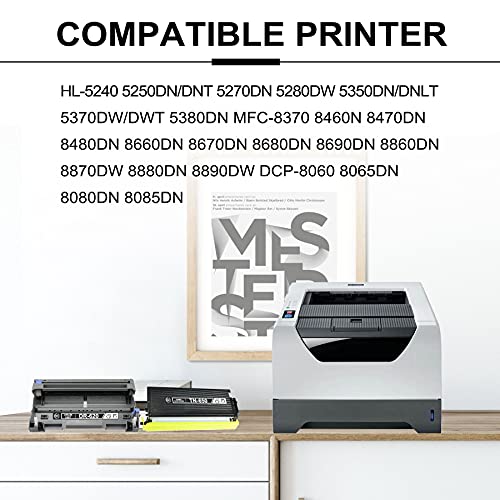 TN-650 TN650 Toner Cartridge & DR-620 DR620 Drum Unit Compatible Replacement for Brother HL-5240 5250DN/DNT 5380DN MFC-8370 8680DN 8690DN 8860DN 8870DW 8880DN 8890DW DCP-8060 8065DN Printer (6 Pack)