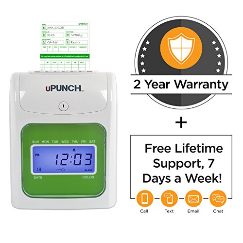 uPunch Starter Time Clock Bundle with 100-Cards, 1 Time Card Rack, 1 Ribbon & 2 Keys (HN1500)