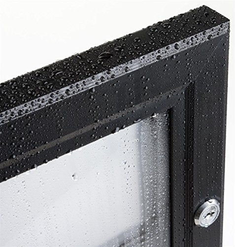 Weather Resistant, Magnetic Surface, Bulletin Board with Swing-Open Locking Door, Wall Mounted, Black Finish Aluminum Frame, for Indoor Or Outdoor Use