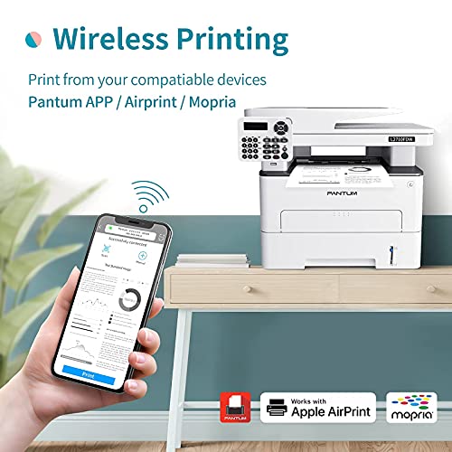 All in One Monochrome Printers Laserjet Machine Printers Multifunction Black and White Wireless Laser Printer Copier, Scanner and Fax with ADF, Pantum L2710FDW(V1M58A) with TL760
