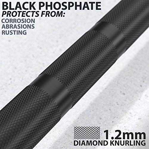 Synergee Regional Olympic 20kg Men’s Black Phosphate Barbell. Rated 1500lbs for Weightlifting, Powerlifting and Crossfit