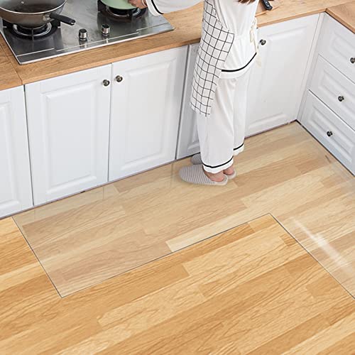 JYDQM Clear Plastic Vinyl Rug Protector Cover - 1.5mm Thick Floor Mat for Carpet and Office Chair - Wipeable - (Size)