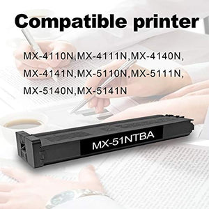 3 Pack Black MX-51NTBA MX-51NT Toner Cartridge Replacement for Sharp MX-4110N 4111N 4140N 4141N 5110N 5111N 5140N 5141N Printer