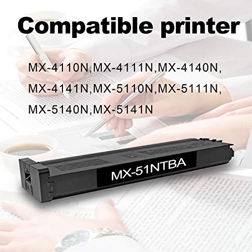 3 Pack Black MX-51NTBA MX-51NT Toner Cartridge Replacement for Sharp MX-4110N 4111N 4140N 4141N 5110N 5111N 5140N 5141N Printer