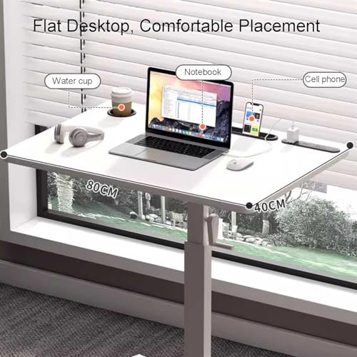 ArtRay Height Adjustable Rolling Desk with USB Socket, Portable Laptop Stand Cart