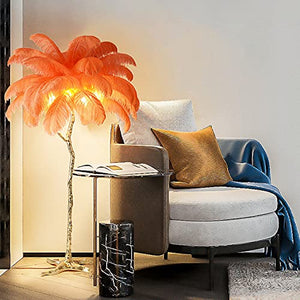 YAsao Ostrich Natural Feather LED Floor Lamp (Orange, 170CM)