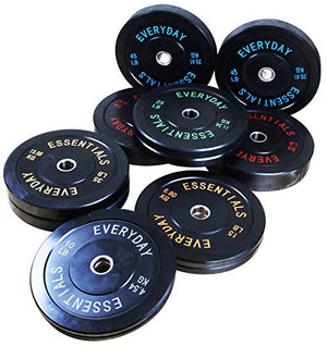 BalanceFrom Everyday Essentials Color Coded Olympic Bumper Plate Weight Plate with Steel Hub