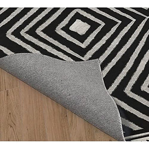 TRP Artisan Foldable Rectangular Office Chair Mat 96"W x 120"L | Pretty Print Jacquard Weave Heavy Cotton Backing | Charcoal Gray, Water & Stain Proof