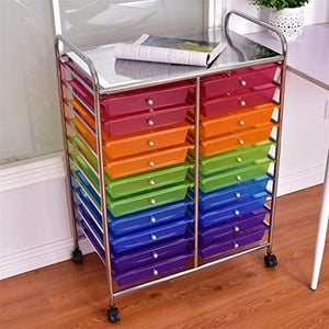 None Rolling Cart Storage Scrapbook Paper Studio Organizer - 20 Drawers Multi Color Home Furniture