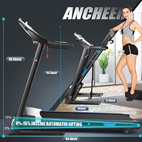 ANCHEER APP Control Folding Treadmill T950, 3.25HP Automatic Incline Treadmill, Walking Running Jogging Running Machine for Home Gym Cardio Exercise