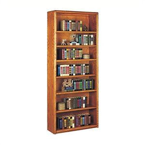 Martin Furniture Contemporary 7 Shelf Wood Bookcase in Medium Oak