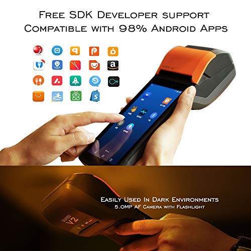 POS Receipt Printer 58mm Thermal Printer with Android OS 5.45" Touch Screen, Support 4G, Bluethooth, Wi-Fi Compatible with Loyverse iREAP and CashStock for Sales Retail Print