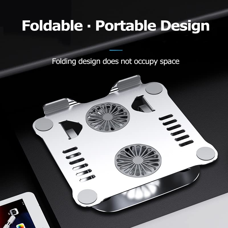 ZYSXJMY Aluminum Alloy USB Lnterface Laptop Stand Dual Fan Radiator Foldable Cooling Base Bracket Mute Notebook Computer Bracket