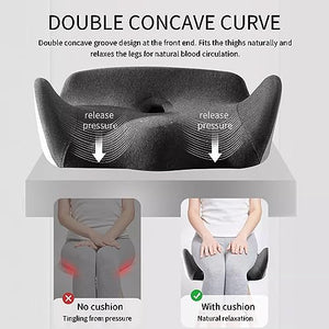 LSTQPK Office Chair Cushion Set for Back and Butt Pain Relief - Gray