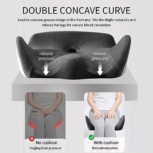 LSTQPK Office Chair Cushions for Back and Butt - Tailbone Pain Relief - Lumbar Support - Orange