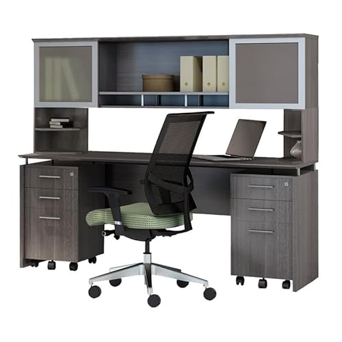 Scranton & Co 2-Drawer Locking Rolling File Cabinet with Wheels, Grey
