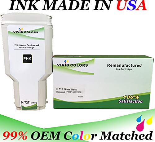 VividColors Set of 6 Remanufactured HP727 300ml Inkjet Cartridges for HP Desingjet T920 Printer